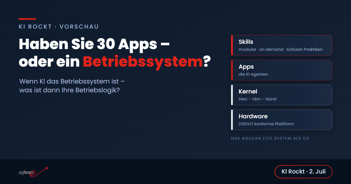 Teaser: Haben Sie 30 Apps oder ein Betriebssystem? KI Rockt, 2. Juli